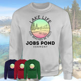 Jobs Pond Vermont Lake Life Cuz Beaches Be Salty Fishing Camping Team Shirt