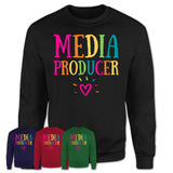 Media Producer Rainbow Lettering Heart Shirt, Employee Appreciation Gifts
