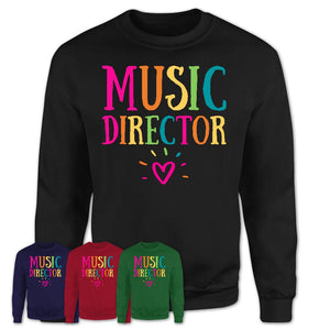 Music Director Rainbow Lettering Heart Shirt, Employee Appreciation Gifts