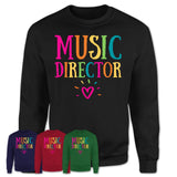 Music Director Rainbow Lettering Heart Shirt, Employee Appreciation Gifts