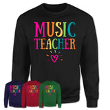 Music Teacher Rainbow Lettering Heart Shirt, Employee Appreciation Gifts