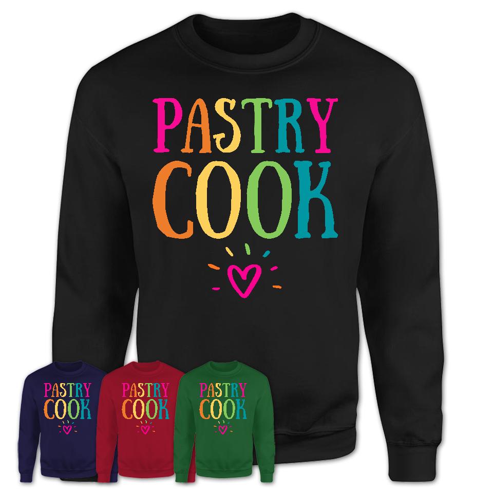 Pastry Cook Rainbow Lettering Heart Shirt, Employee Appreciation Gifts