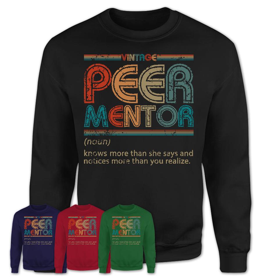 Peer Mentor Definition Vintage Retro Colors Shirt, Coworker Birthday Gift TShirt