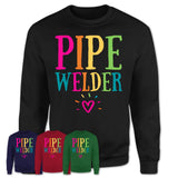 Pipe Welder Rainbow Lettering Heart Shirt, Employee Appreciation Gifts