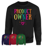 Product Owner Rainbow Lettering Heart Shirt, Employee Appreciation Gifts