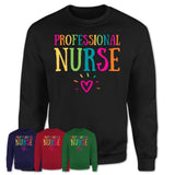 Professional Nurse Rainbow Lettering Heart Shirt, Employee Appreciation Gifts