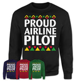 Proud Airline Pilot Africa Pride Black History Month T-Shirt