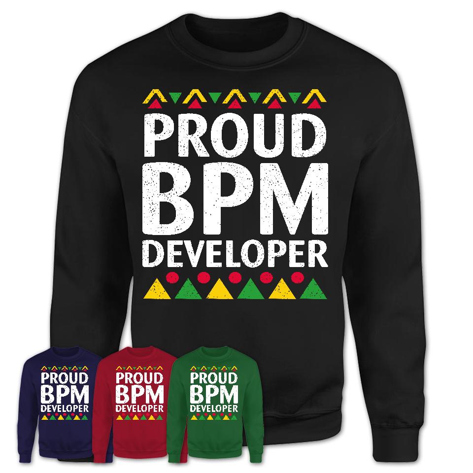 Proud Bpm Developer Africa Pride Black History Month T-Shirt