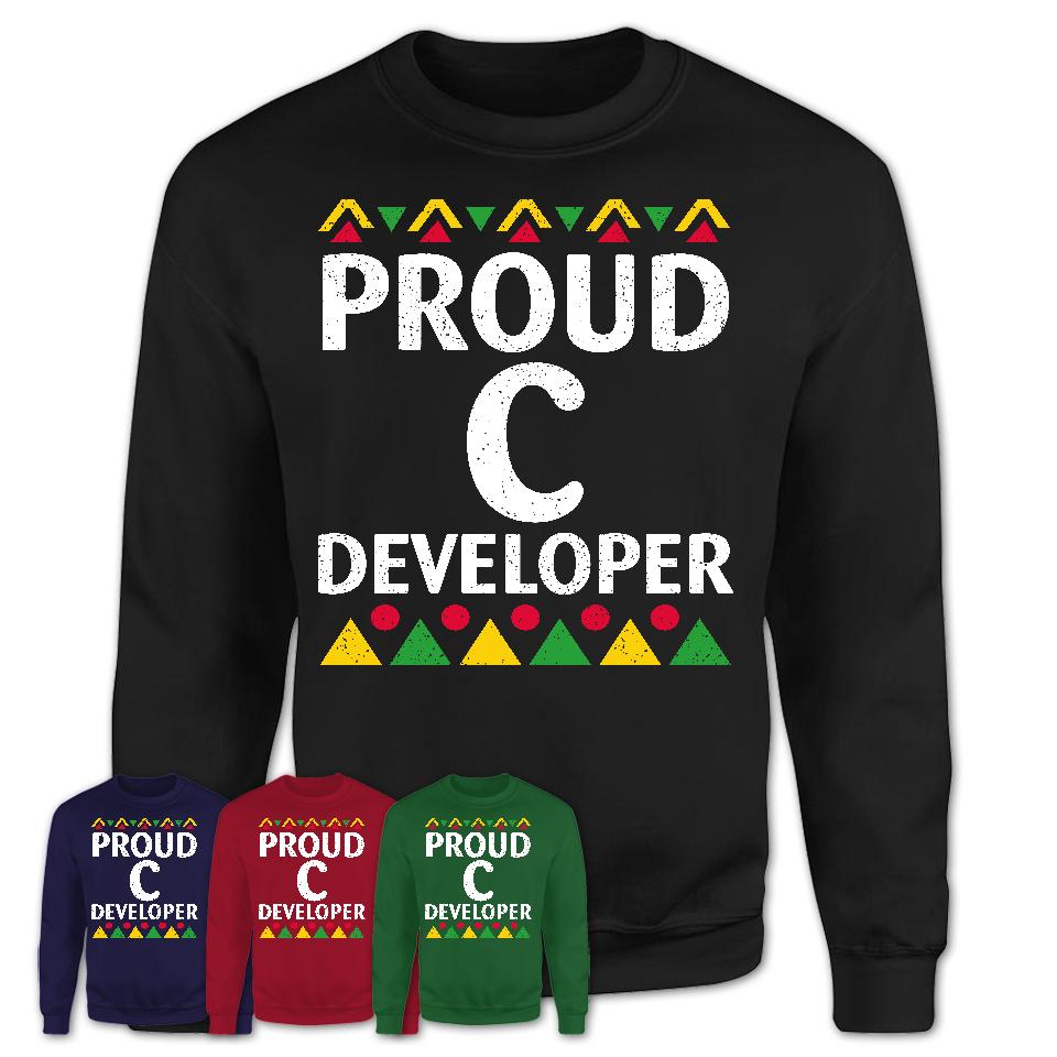 Proud C Developer Africa Pride Black History Month T-Shirt