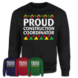 Proud Construction Coordinator Africa Pride Black History Month T-Shirt