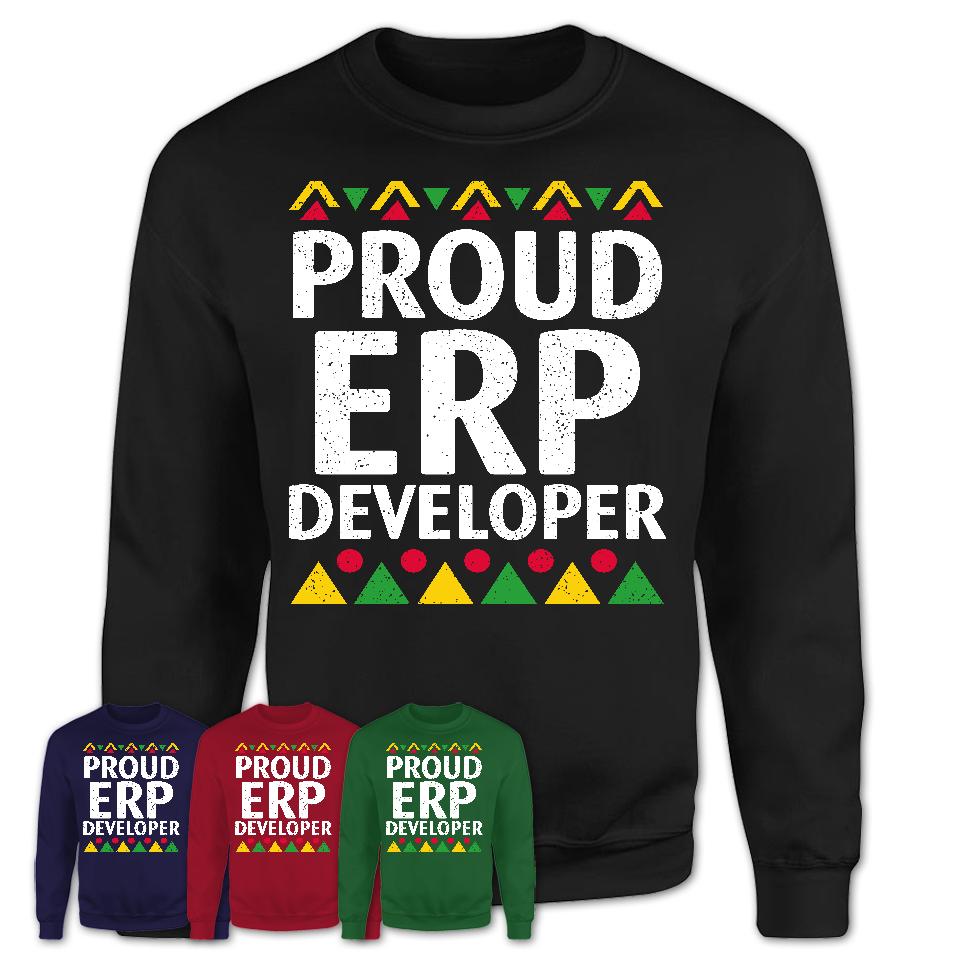 Proud Erp Developer Africa Pride Black History Month T-Shirt