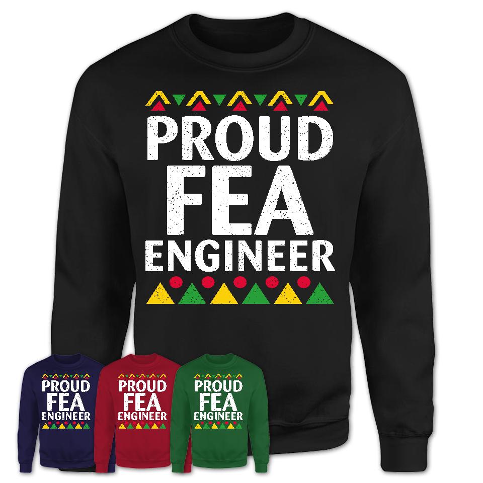 Proud Fea Engineer Africa Pride Black History Month T-Shirt
