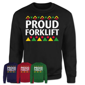 Proud Forklift Africa Pride Black History Month T-Shirt