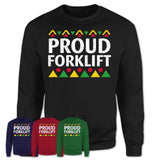 Proud Forklift Africa Pride Black History Month T-Shirt