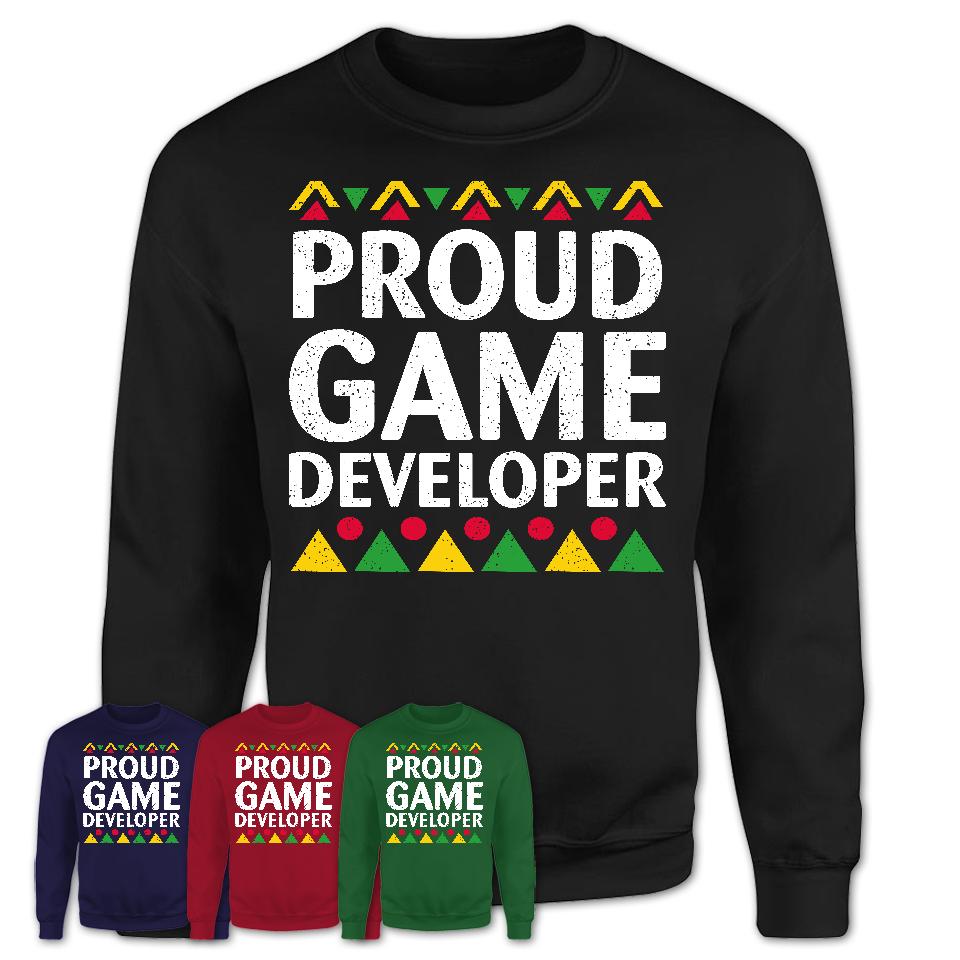 Proud Game Developer Africa Pride Black History Month T-Shirt