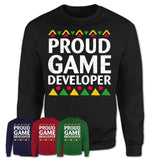 Proud Game Developer Africa Pride Black History Month T-Shirt