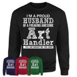 Proud Husband of A Freaking Awesome Art Handler Wife Shirt, Husband Valentine Gift, Anniversary Couple Shirt