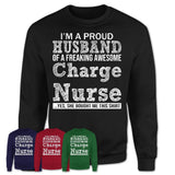 Proud Husband of A Freaking Awesome Charge Nurse Wife Shirt, Husband Valentine Gift, Anniversary Couple Shirt