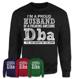 Proud Husband of A Freaking Awesome Dba Wife Shirt, Husband Valentine Gift, Anniversary Couple Shirt