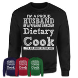 Proud Husband of A Freaking Awesome Dietary Cook Wife Shirt, Husband Valentine Gift, Anniversary Couple Shirt