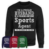Proud Husband of A Freaking Awesome Sports Agent Wife Shirt, Husband Valentine Gift, Anniversary Couple Shirt