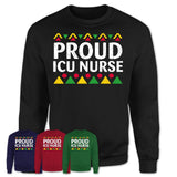 Proud ICU Nurse Africa Pride Black History Month T-Shirt