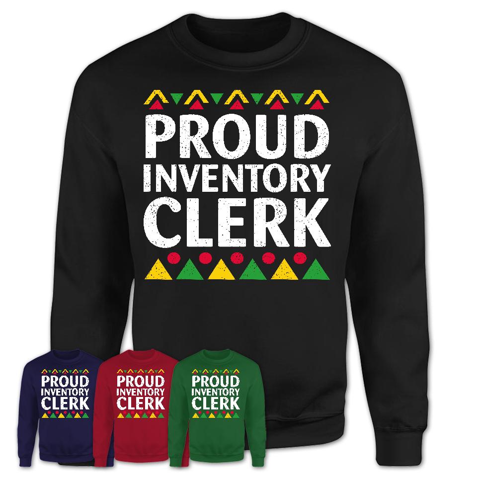 Proud Inventory Clerk Africa Pride Black History Month T-Shirt