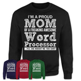 Proud Mom of A Freaking Awesome Daughter Word Processor Shirt, Mother Day Gift from Daughter, Funny Shirt For Mom