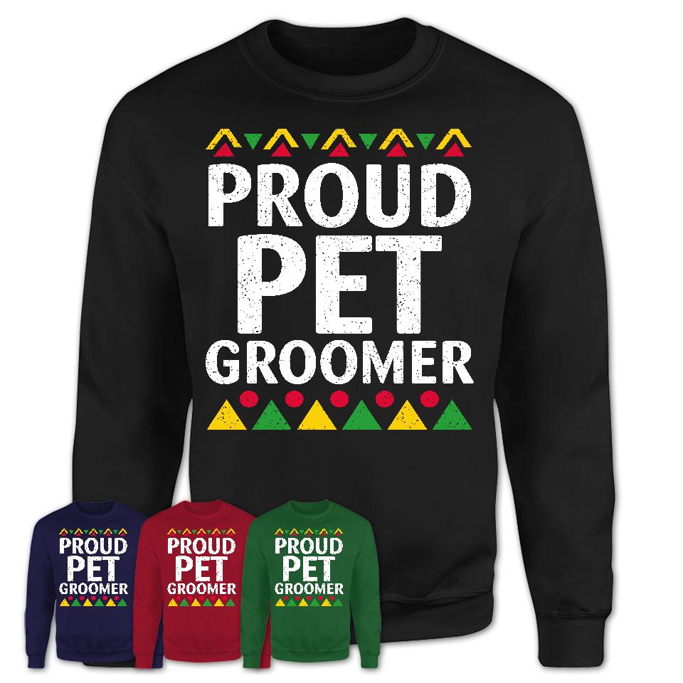 Proud Pet Groomer Africa Pride Black History Month T-Shirt
