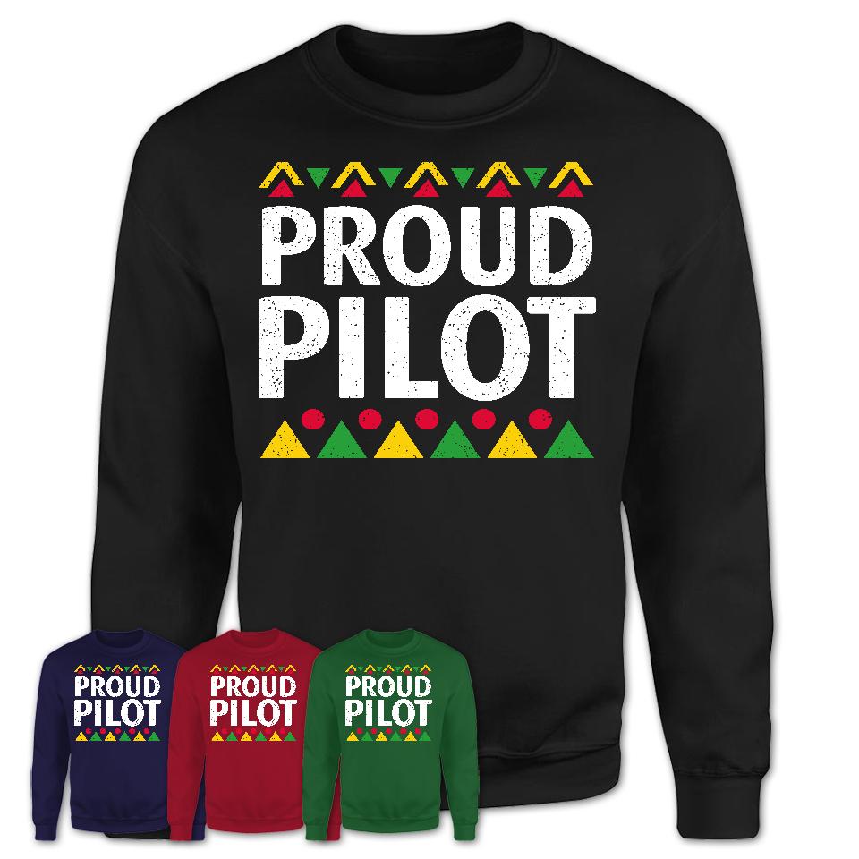 Proud Pilot Africa Pride Black History Month T-Shirt