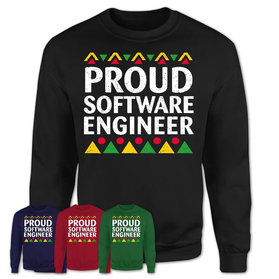 Proud Software Engineer Africa Pride Black History Month T-Shirt