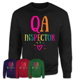 Qa Inspector Rainbow Lettering Heart Shirt, Employee Appreciation Gifts