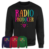 Radio Producer Rainbow Lettering Heart Shirt, Employee Appreciation Gifts