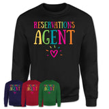 Reservations Agent Rainbow Lettering Heart Shirt, Employee Appreciation Gifts