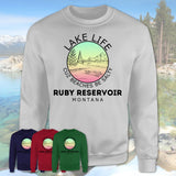 Ruby Reservoir Montana Lake Life Cuz Beaches Be Salty Fishing Camping Team Shirt