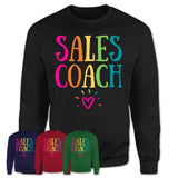 Sales Coach Rainbow Lettering Heart Shirt, Employee Appreciation Gifts