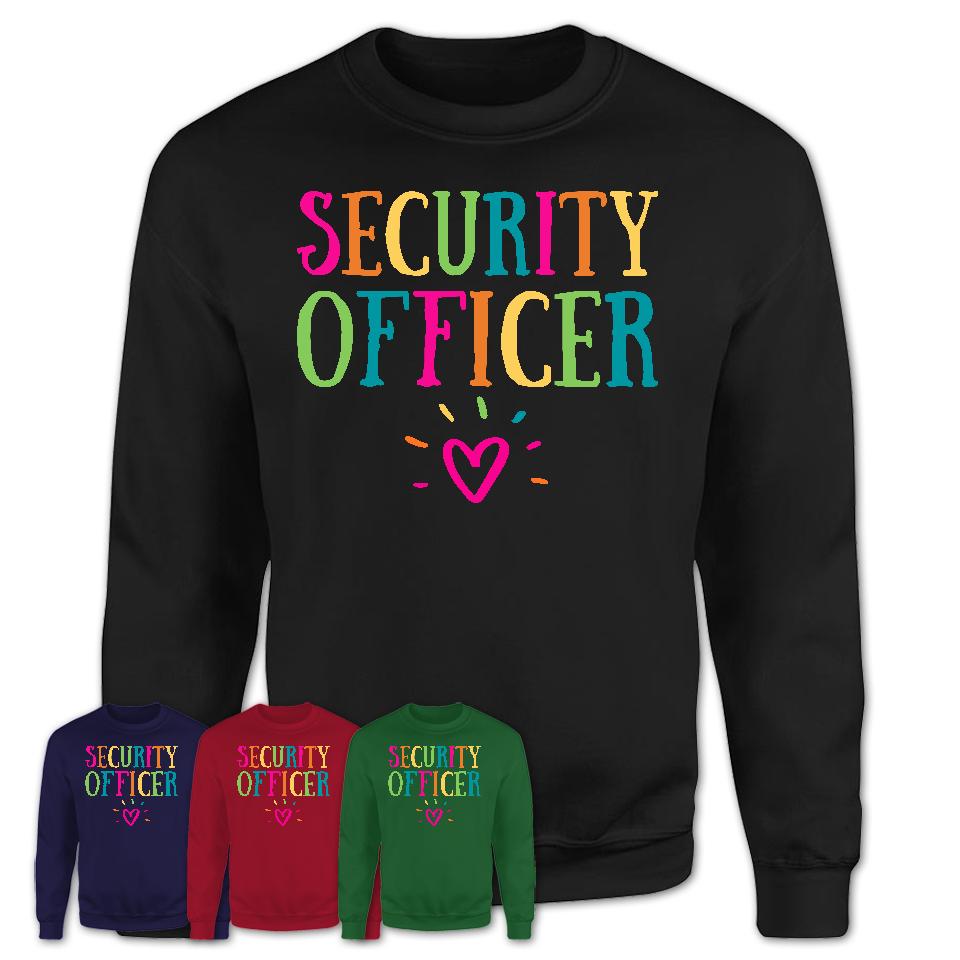 Security Officer Rainbow Lettering Heart Shirt, Employee Appreciation Gifts