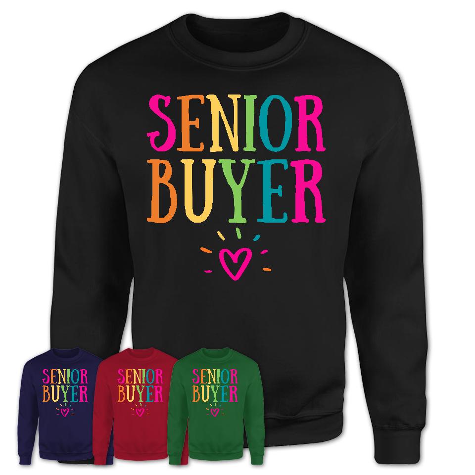 Senior Buyer Rainbow Lettering Heart Shirt, Employee Appreciation Gifts