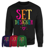 Set Designer Rainbow Lettering Heart Shirt, Employee Appreciation Gifts