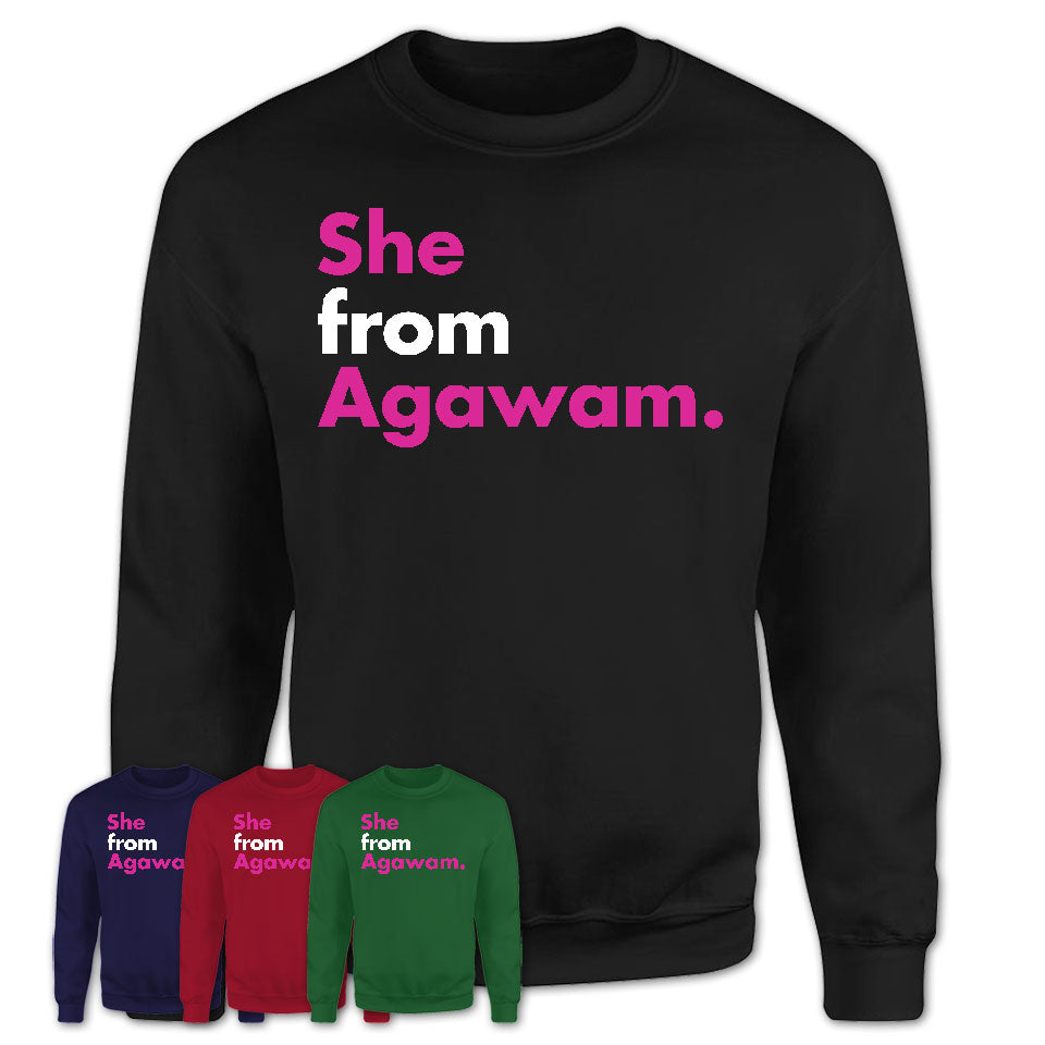 She From Agawam Shirt Massachusetts State Birthday Gift For Her