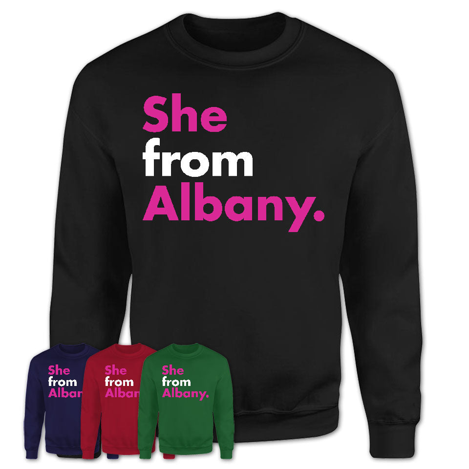 She From Albany Shirt New York State Birthday Gift For Her