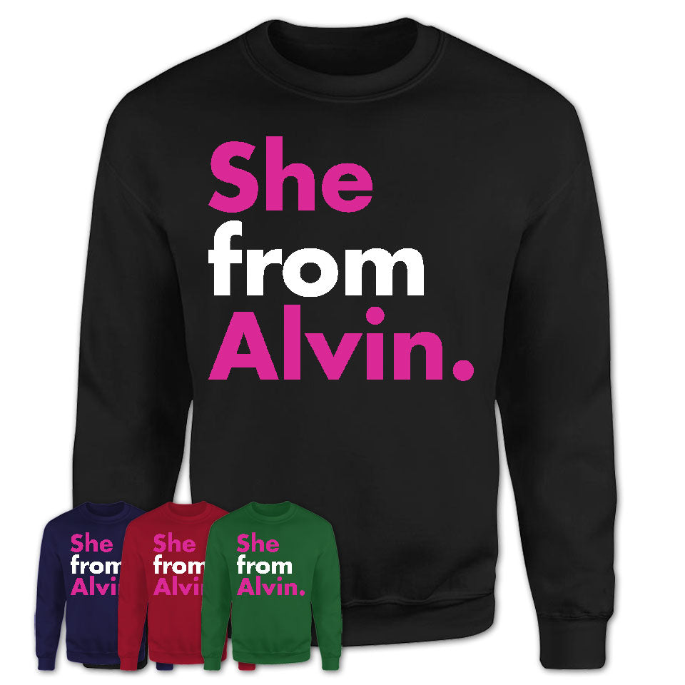 She From Alvin Shirt Texas State Birthday Gift For Her