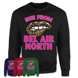She From Bel Air North Maryland Gift Cheetah Leopard Sexy Lips Shirt