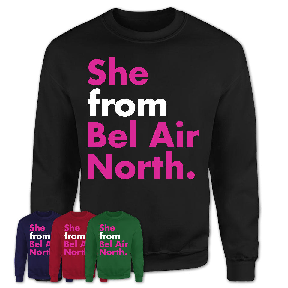 She From Bel Air North Shirt Maryland State Birthday Gift For Her