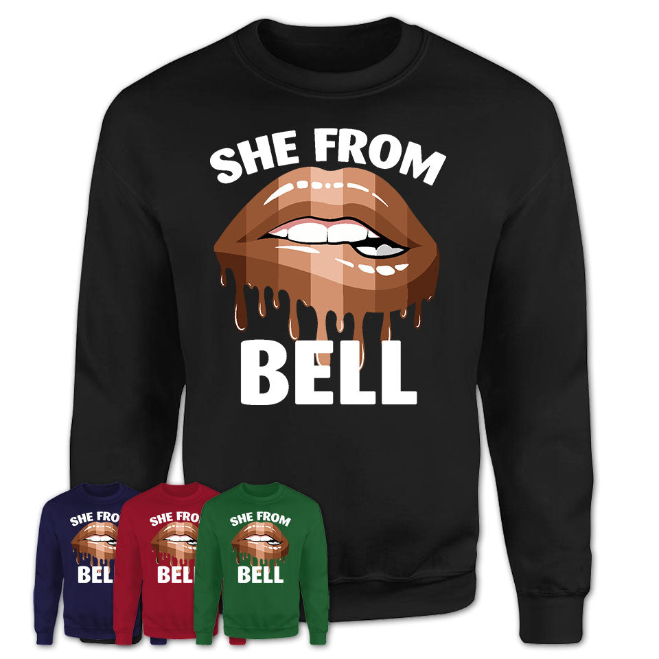 She From Bell California T-Shirt Black Lives Matter Sexy Lips Girl Shirt