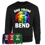 She From Bend Oregon T-Shirt LGBT Pride Sexy Lips Gift Shirt