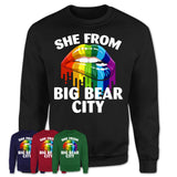 She From Big Bear City California T-Shirt LGBT Pride Sexy Lips Gift Shirt