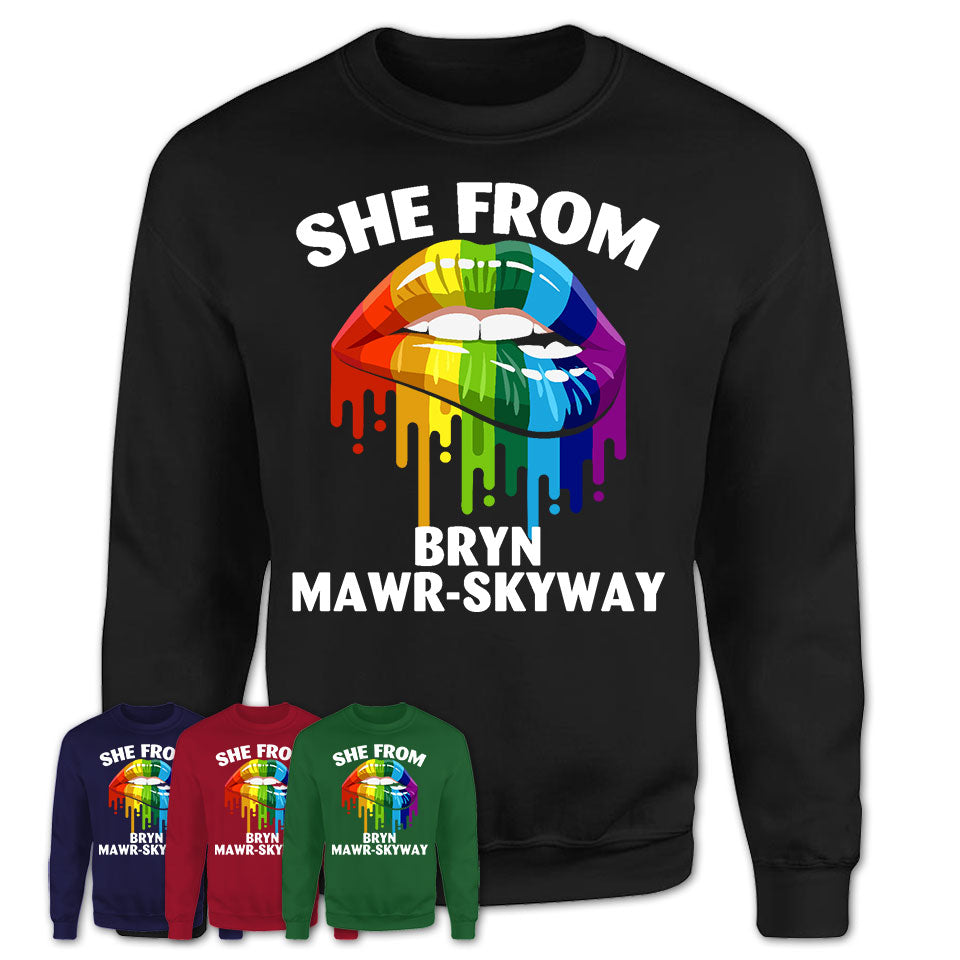 She From Bryn Mawr-Skyway Washington T-Shirt LGBT Pride Sexy Lips Gift Shirt