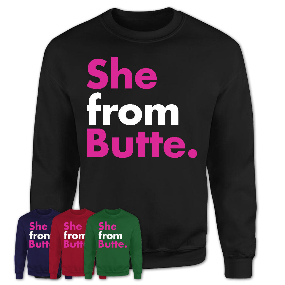 She From Butte Shirt Montana State Birthday Gift For Her