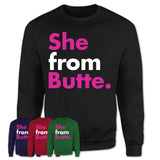 She From Butte Shirt Montana State Birthday Gift For Her